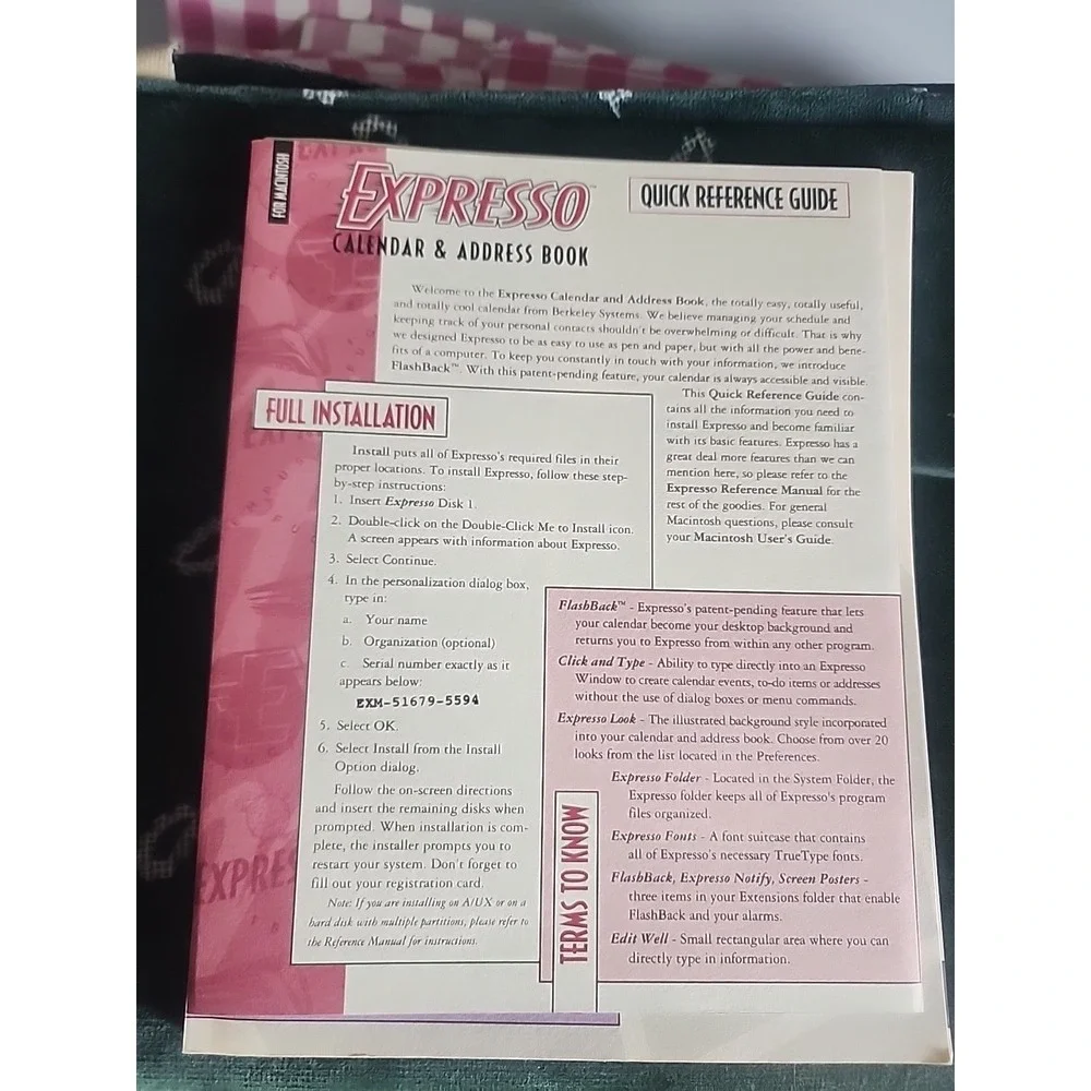 Expresso Reference Manual - Calendar and Address Book Berkeley systems